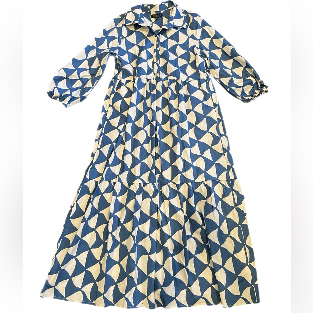 RACHEL ZOE Tiered Shirt Dress w Pockets Anthropologie Maeve Bettina Style M |NWT